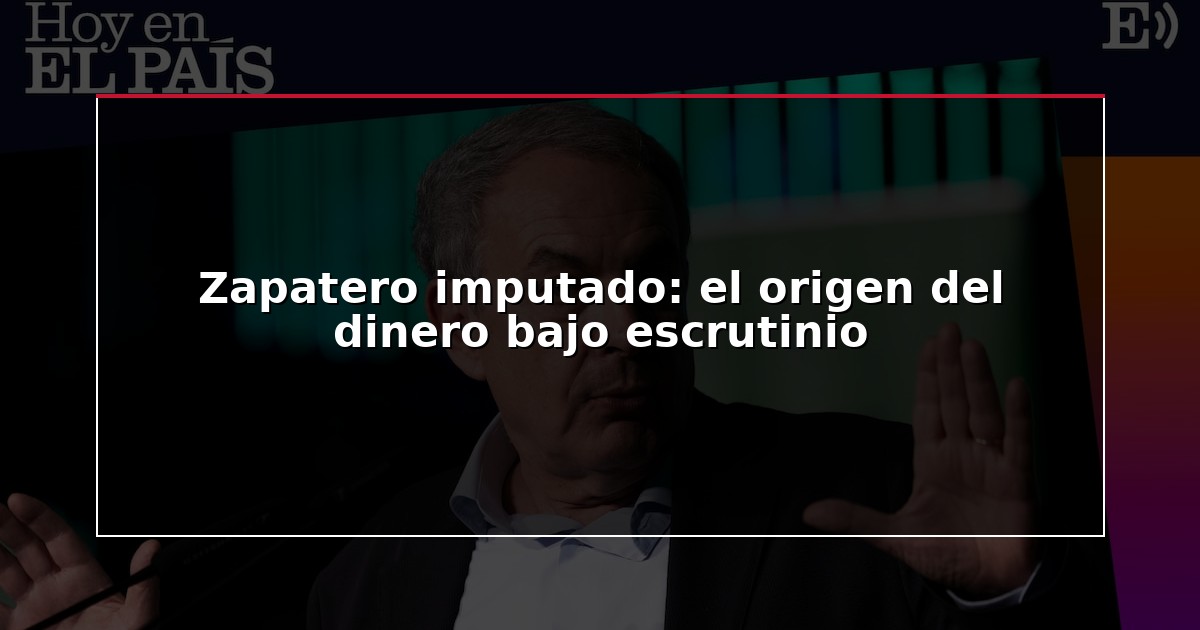 Zapatero imputado: el origen del dinero bajo escrutinio