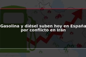 Gasolina y diésel suben hoy en España por conflicto en Irán