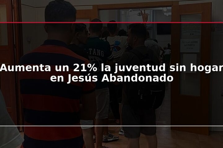Aumenta un 21% la juventud sin hogar en Jesús Abandonado
