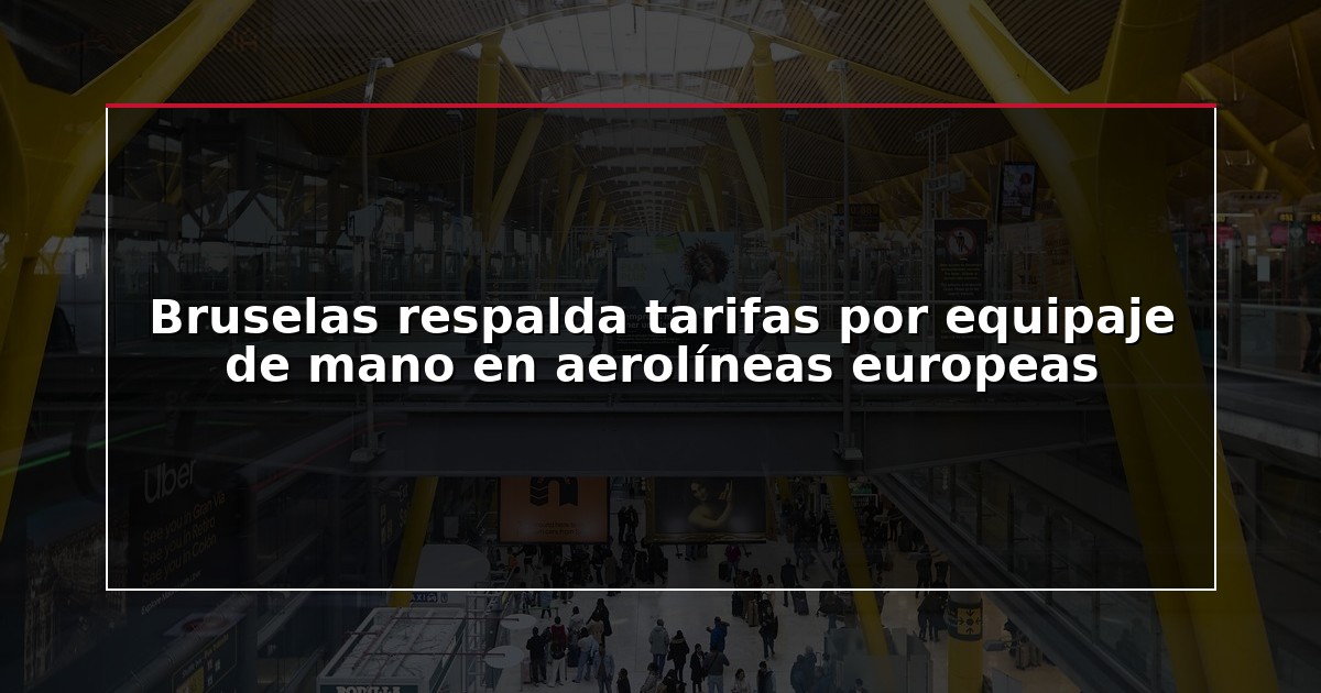 Bruselas respalda tarifas por equipaje de mano en aerolíneas europeas