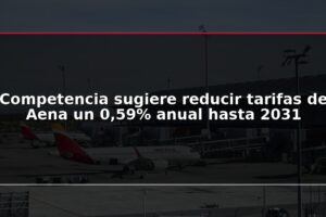 Competencia sugiere reducir tarifas de Aena un 0,59% anual hasta 2031