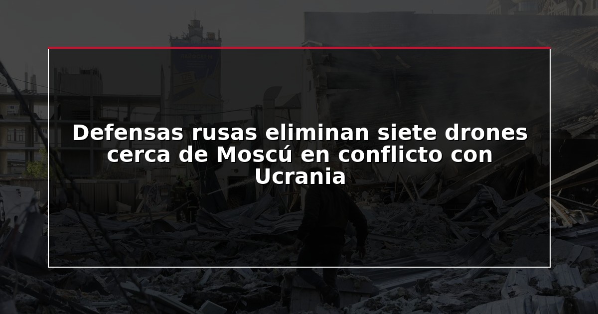 Defensas rusas eliminan siete drones cerca de Moscú en conflicto con Ucrania