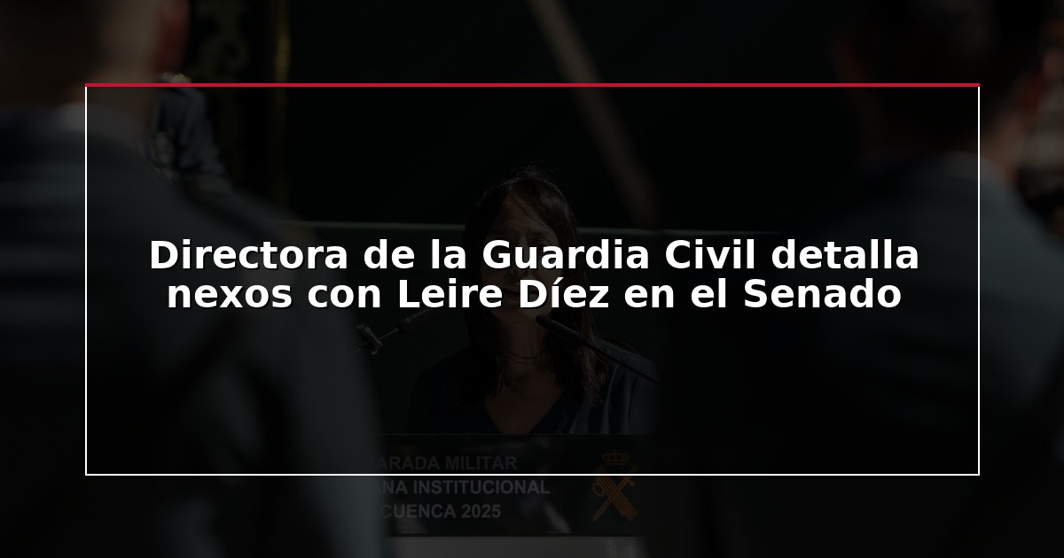 Directora de la Guardia Civil detalla nexos con Leire Díez en el Senado