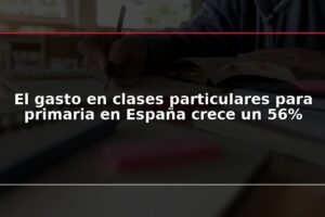 El gasto en clases particulares para primaria en España crece un 56%