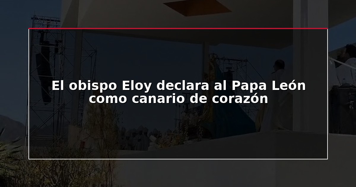 El obispo Eloy declara al Papa León como canario de corazón