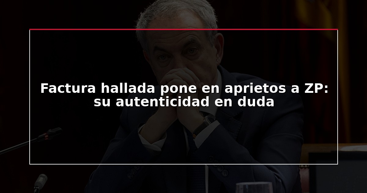 Factura hallada pone en aprietos a ZP: su autenticidad en duda