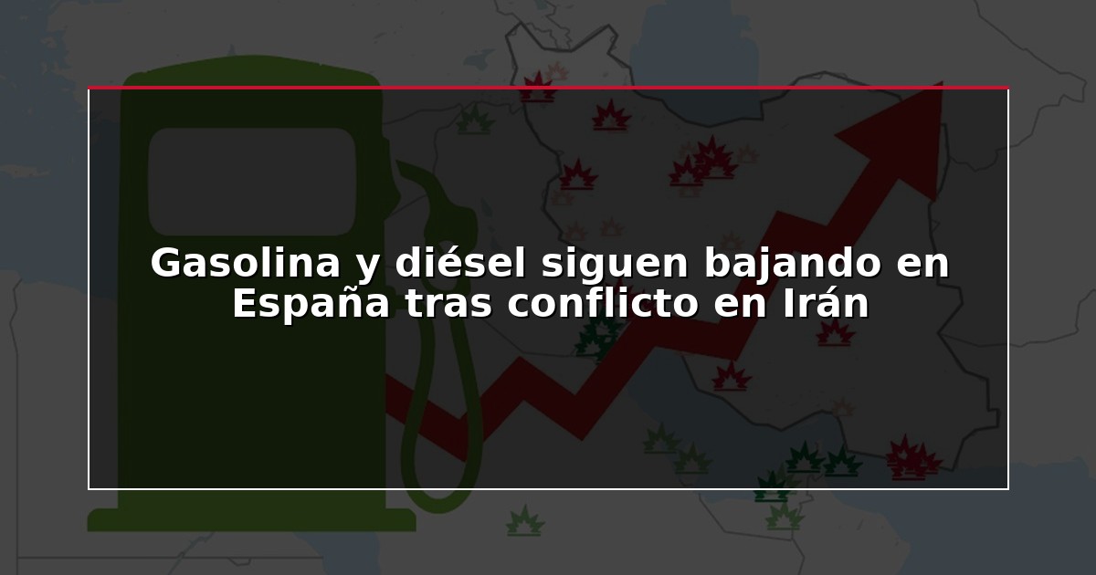 Gasolina y diésel siguen bajando en España tras conflicto en Irán