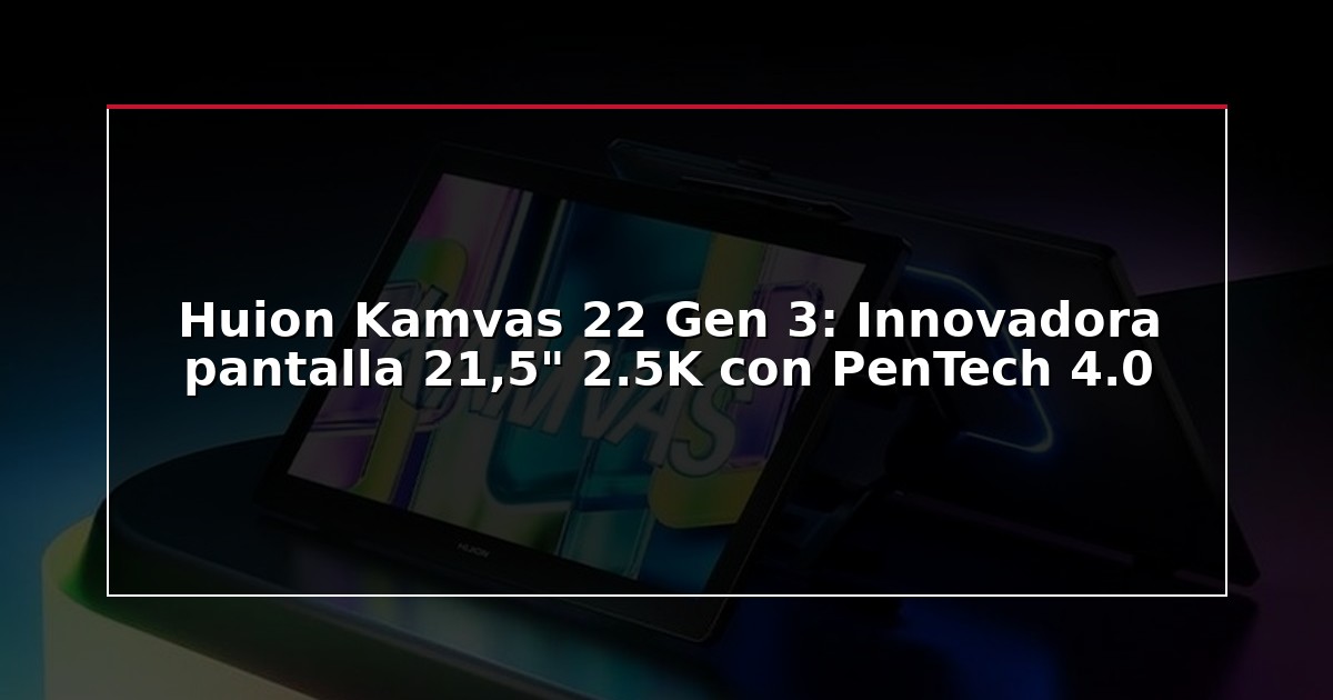 Huion Kamvas 22 Gen 3: Innovadora pantalla 21,5″ 2.5K con PenTech 4.0