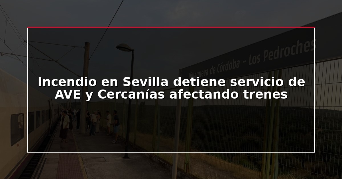 Incendio en Sevilla detiene servicio de AVE y Cercanías afectando trenes