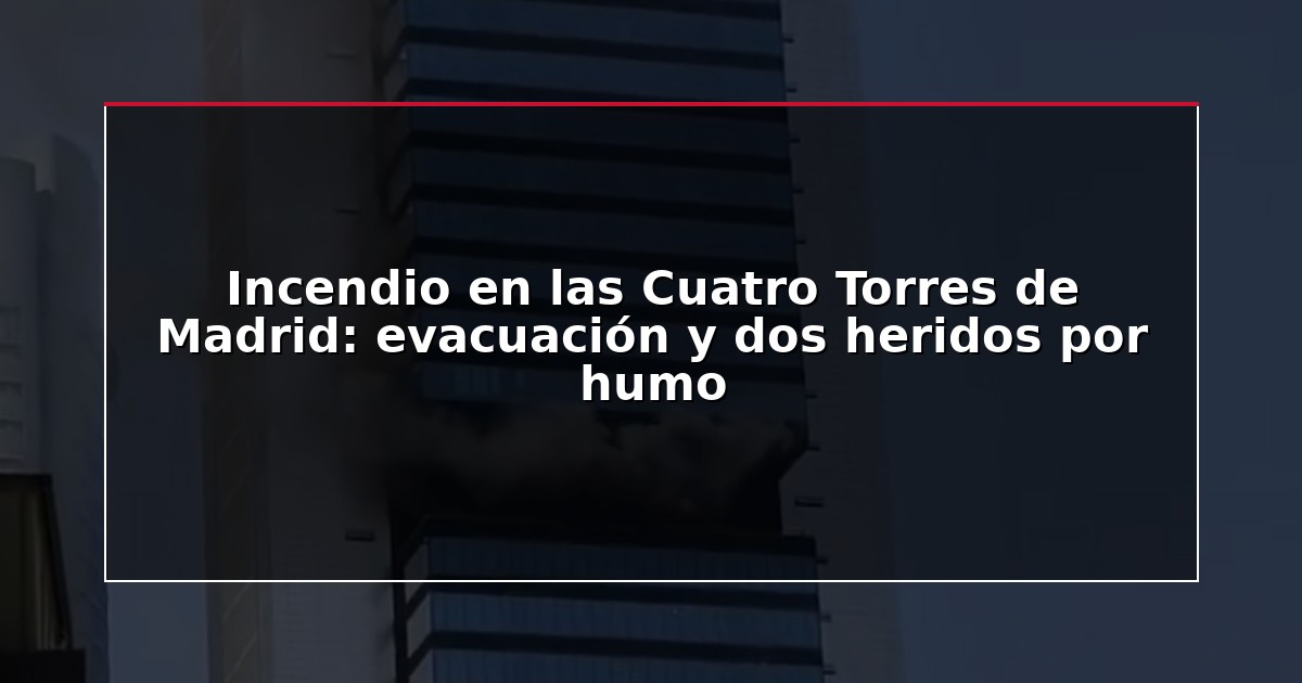 Incendio en las Cuatro Torres de Madrid: evacuación y dos heridos por humo