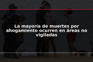 La mayoría de muertes por ahogamiento ocurren en áreas no vigiladas