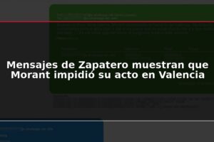 Mensajes de Zapatero muestran que Morant impidió su acto en Valencia