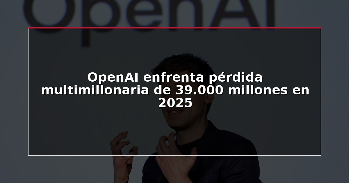 OpenAI enfrenta pérdida multimillonaria de 39.000 millones en 2025
