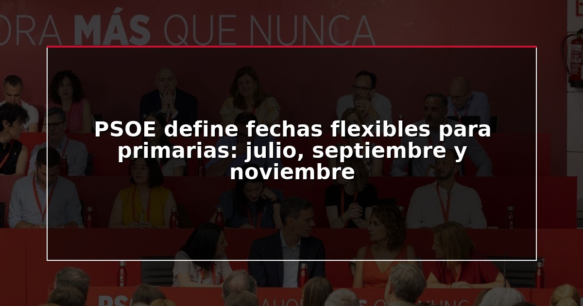PSOE define fechas flexibles para primarias: julio, septiembre y noviembre