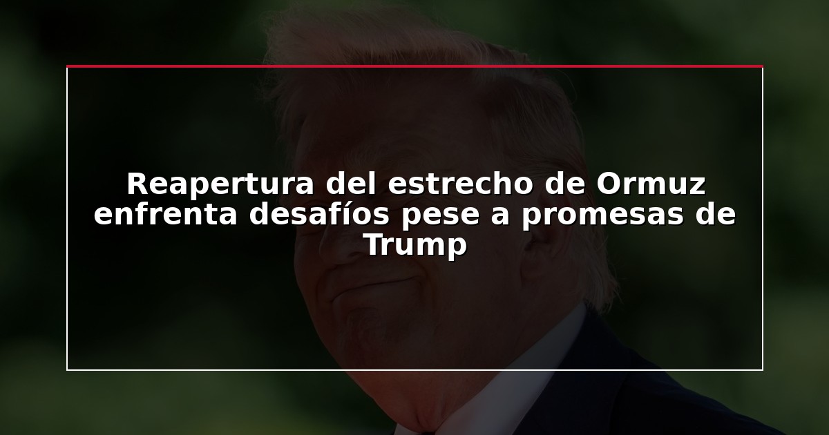 Reapertura del estrecho de Ormuz enfrenta desafíos pese a promesas de Trump