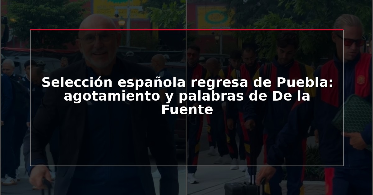 Selección española regresa de Puebla: agotamiento y palabras de De la Fuente