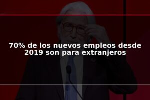 70% de los nuevos empleos desde 2019 son para extranjeros