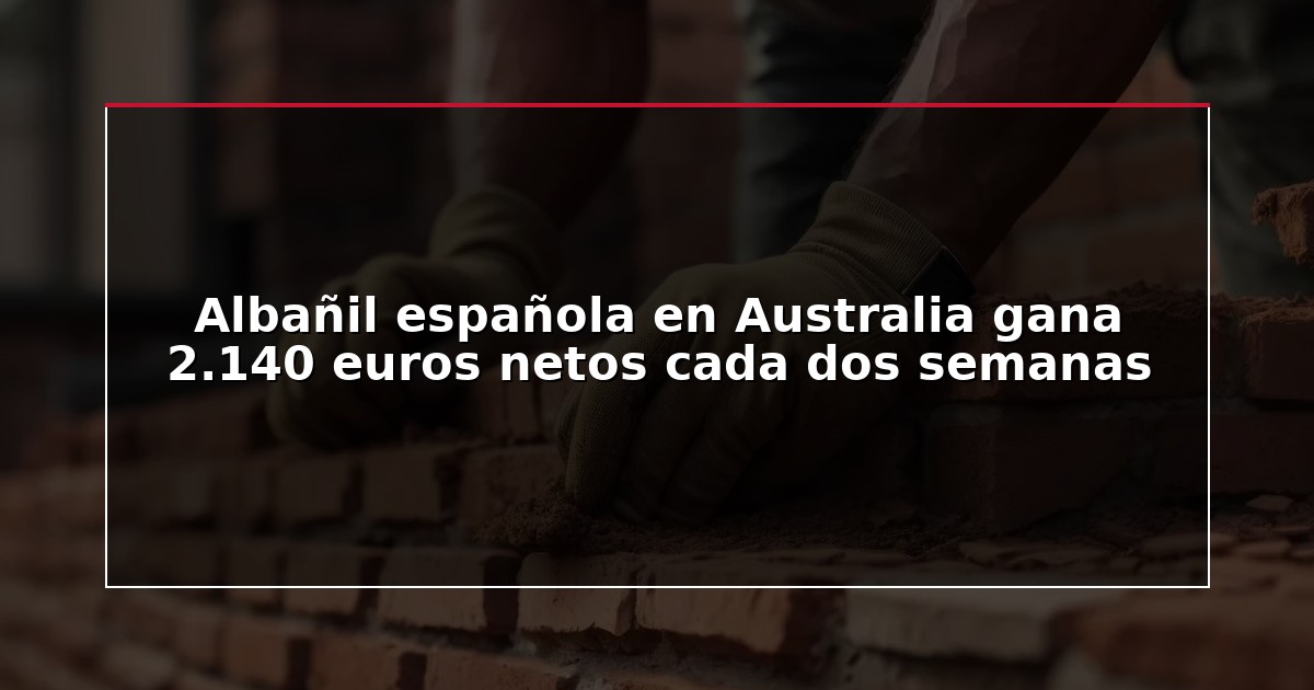 Albañil española en Australia gana 2.140 euros netos cada dos semanas