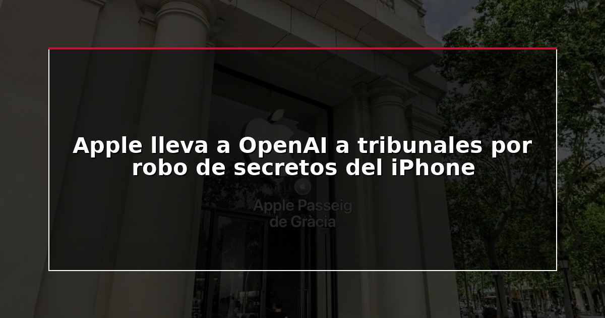 Apple lleva a OpenAI a tribunales por robo de secretos del iPhone