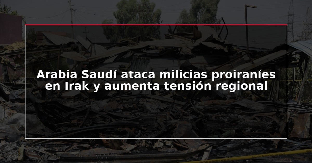 Arabia Saudí ataca milicias proiraníes en Irak y aumenta tensión regional