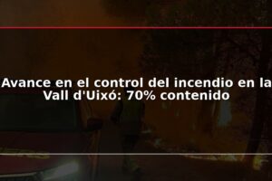 Avance en el control del incendio en la Vall d'Uixó: 70% contenido