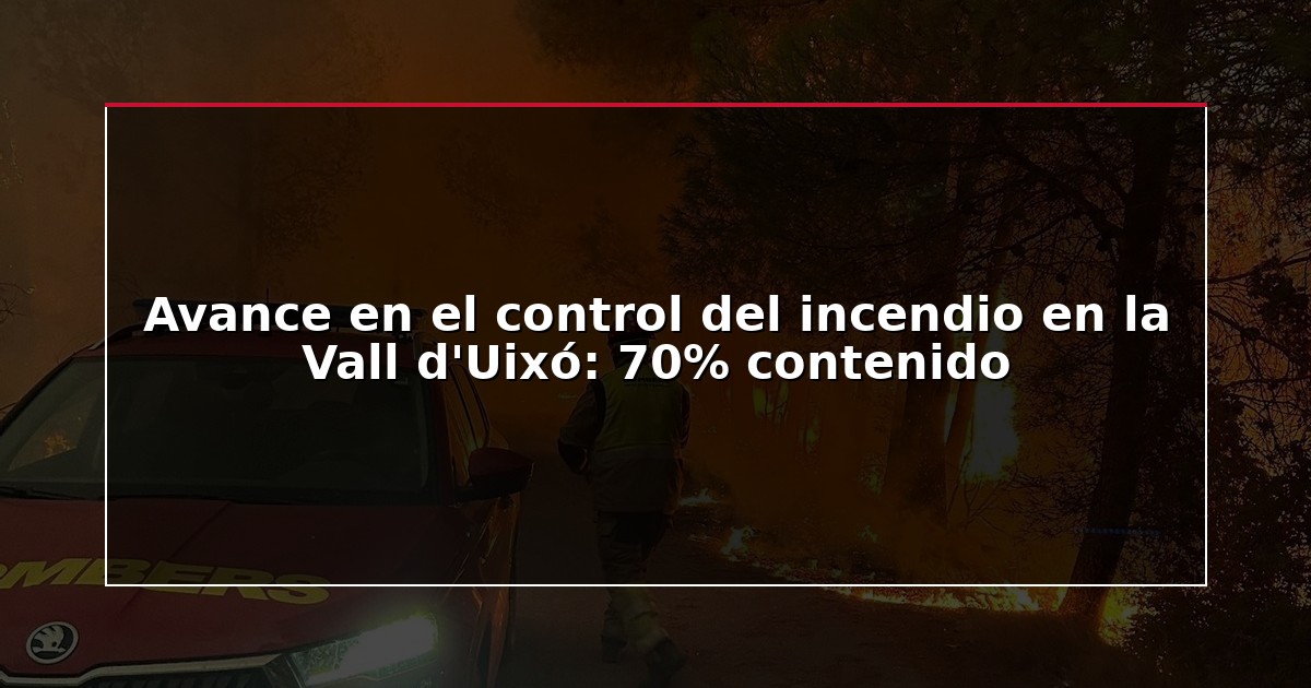Avance en el control del incendio en la Vall d’Uixó: 70% contenido