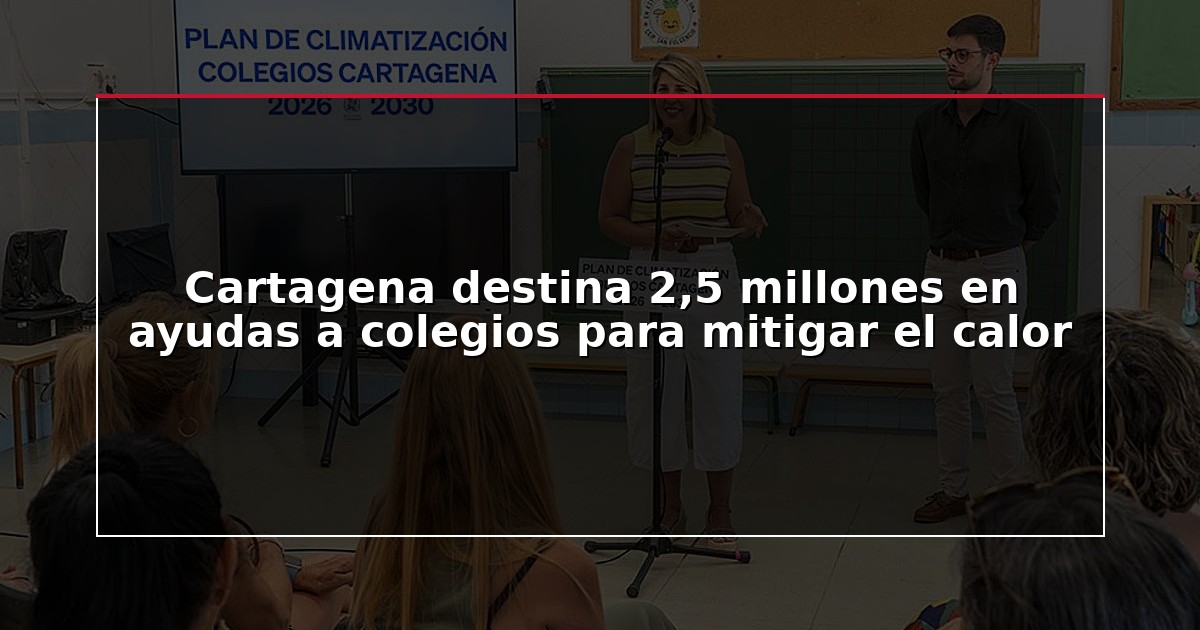 Cartagena destina 2,5 millones en ayudas a colegios para mitigar el calor