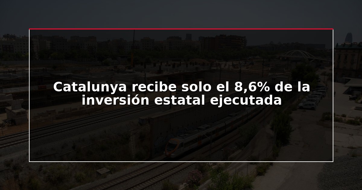 Catalunya recibe solo el 8,6% de la inversión estatal ejecutada
