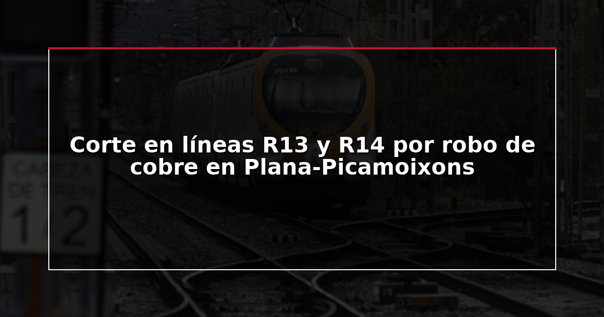 Corte en líneas R13 y R14 por robo de cobre en Plana-Picamoixons