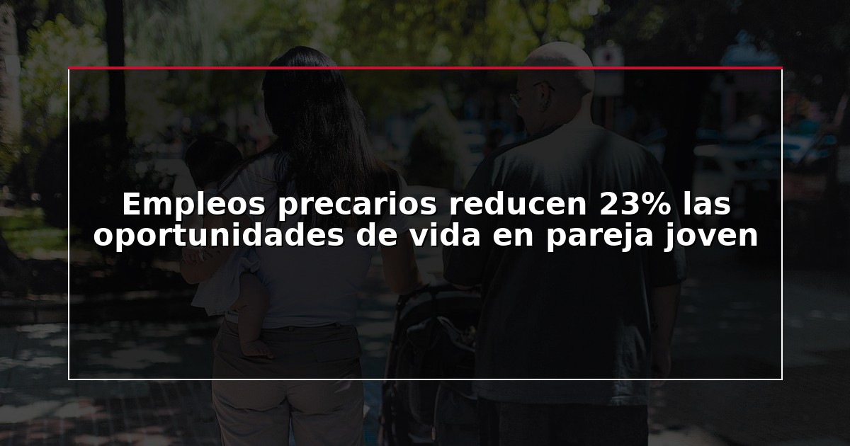 Empleos precarios reducen 23% las oportunidades de vida en pareja joven