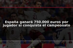 España ganará 750.000 euros por jugador si conquista el campeonato