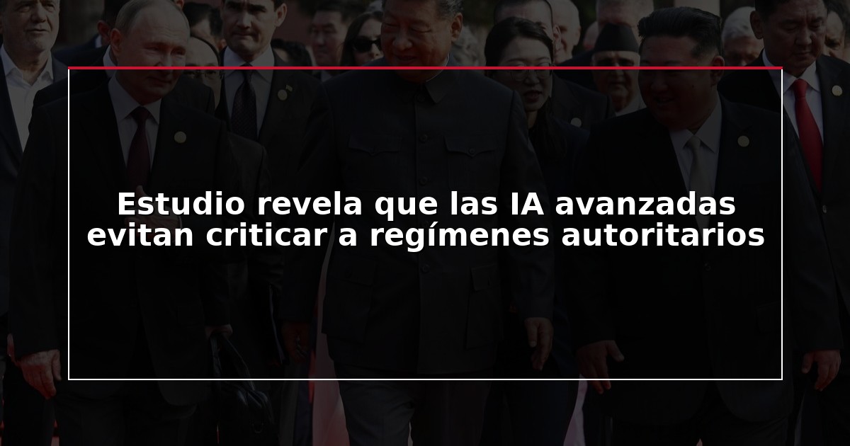 Estudio revela que las IA avanzadas evitan criticar a regímenes autoritarios