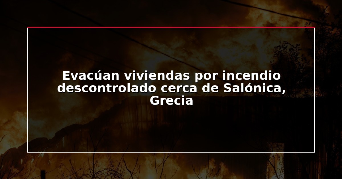 Evacúan viviendas por incendio descontrolado cerca de Salónica, Grecia