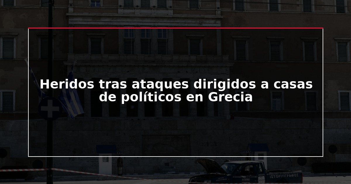 Heridos tras ataques dirigidos a casas de políticos en Grecia