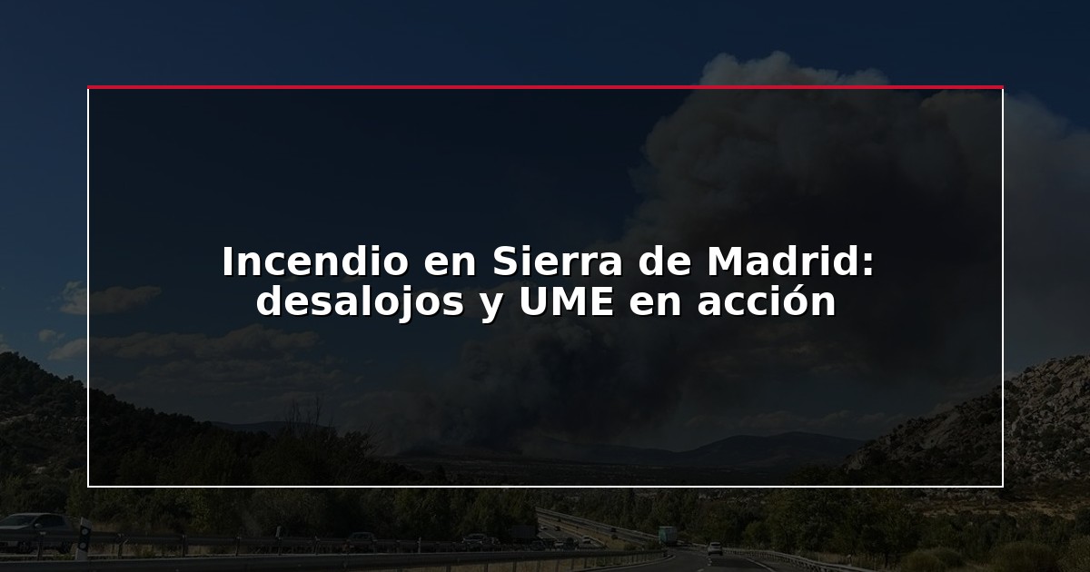 Incendio en Sierra de Madrid: desalojos y UME en acción
