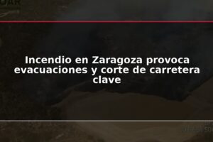 Incendio en Zaragoza provoca evacuaciones y corte de carretera clave