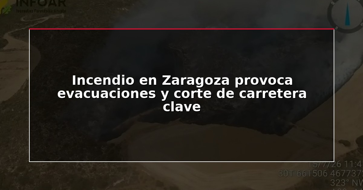 Incendio en Zaragoza provoca evacuaciones y corte de carretera clave