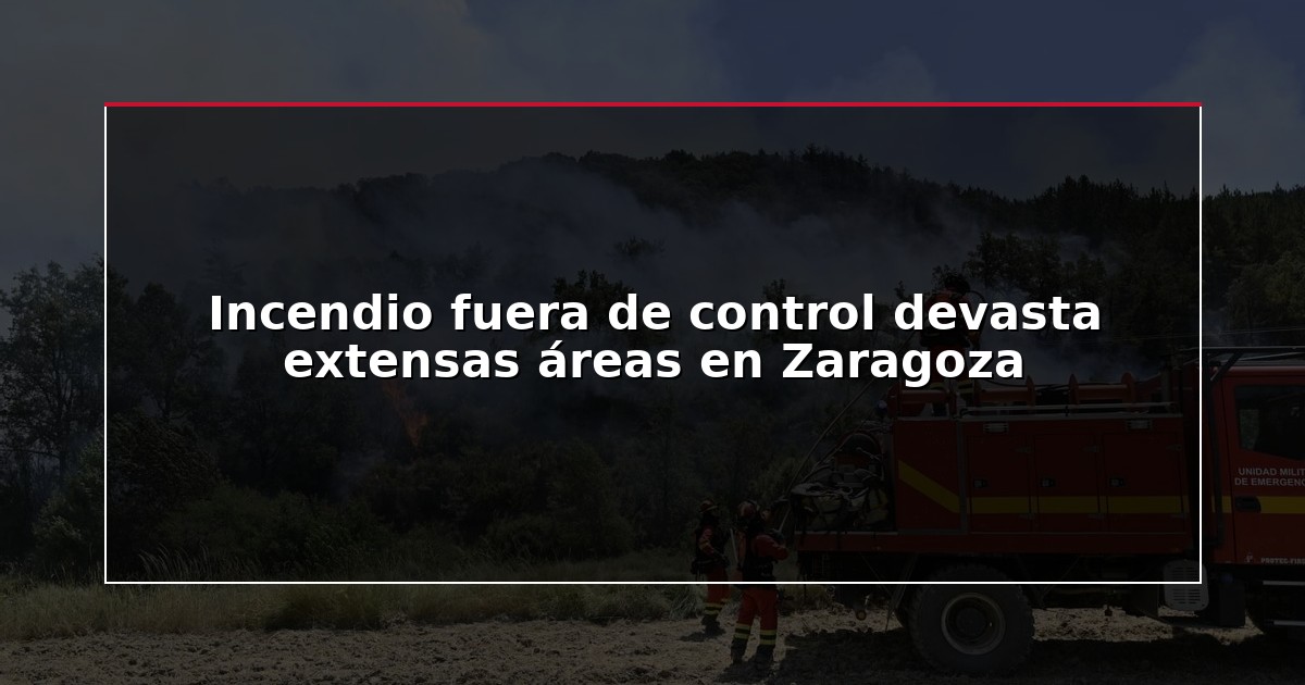 Incendio fuera de control devasta extensas áreas en Zaragoza
