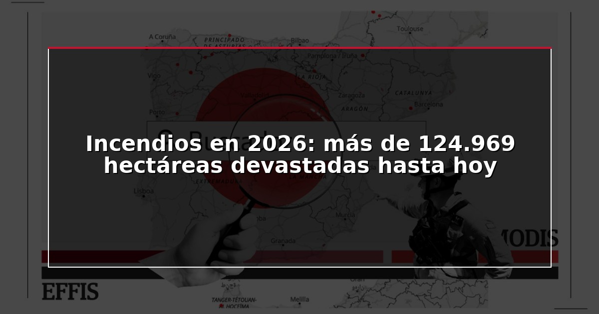 Incendios en 2026: más de 124.969 hectáreas devastadas hasta hoy
