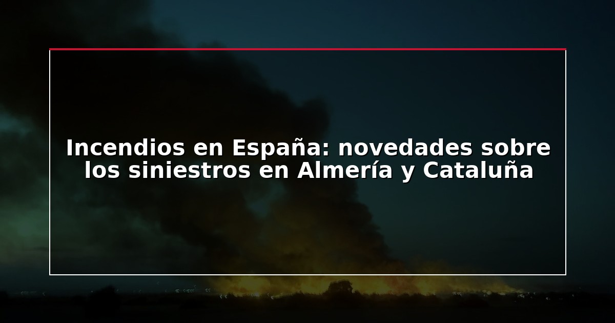 Incendios en España: novedades sobre los siniestros en Almería y Cataluña