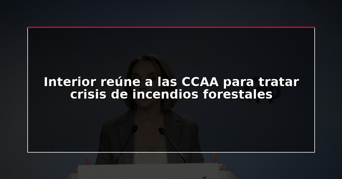 Interior reúne a las CCAA para tratar crisis de incendios forestales