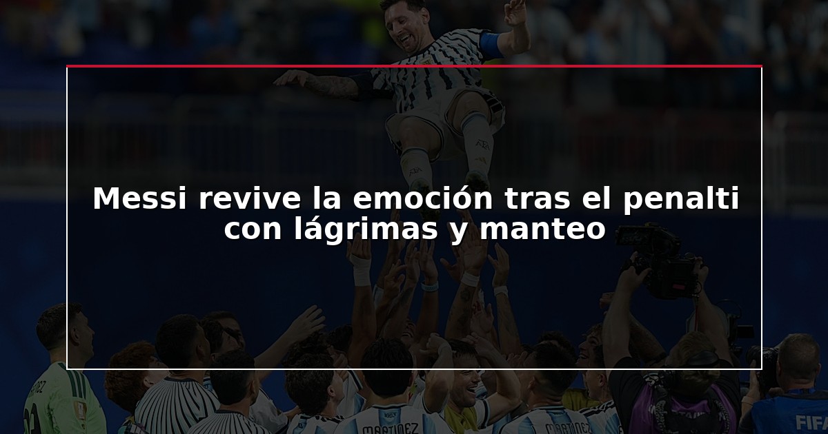 Messi revive la emoción tras el penalti con lágrimas y manteo