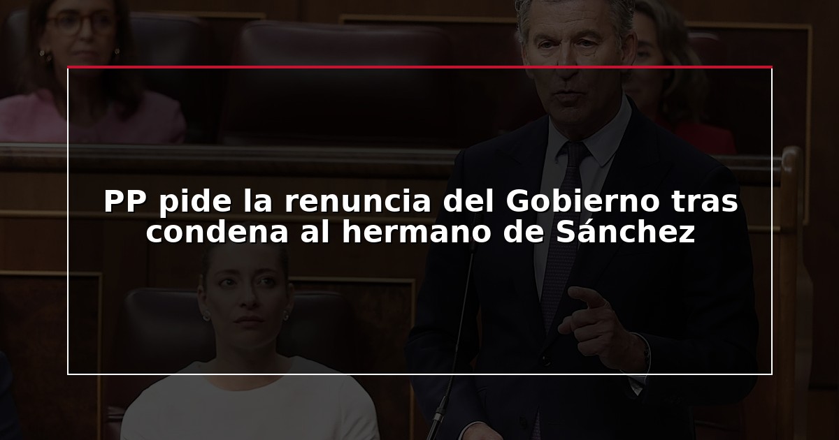 PP pide la renuncia del Gobierno tras condena al hermano de Sánchez