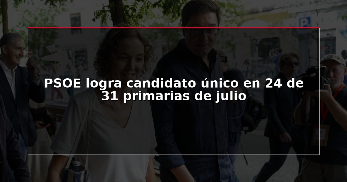 PSOE logra candidato único en 24 de 31 primarias de julio