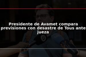 Presidente de Avamet compara previsiones con desastre de Tous ante jueza