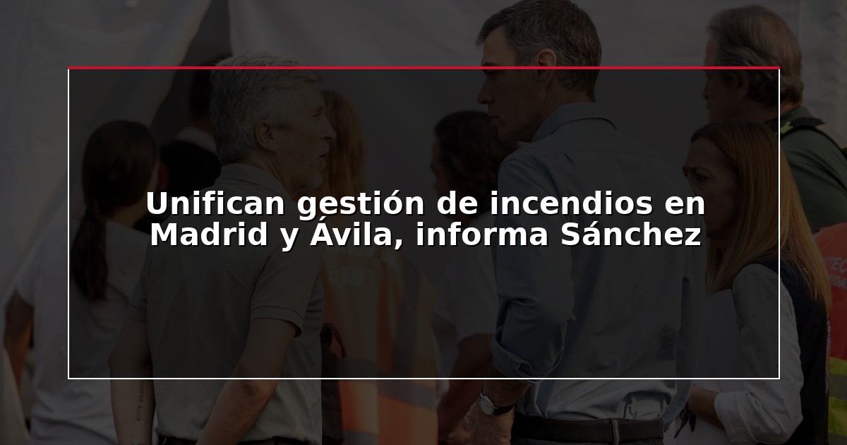 Unifican gestión de incendios en Madrid y Ávila, informa Sánchez