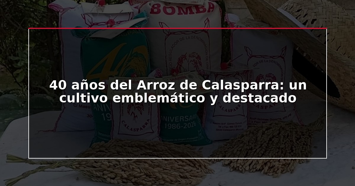 40 años del Arroz de Calasparra: un cultivo emblemático y destacado