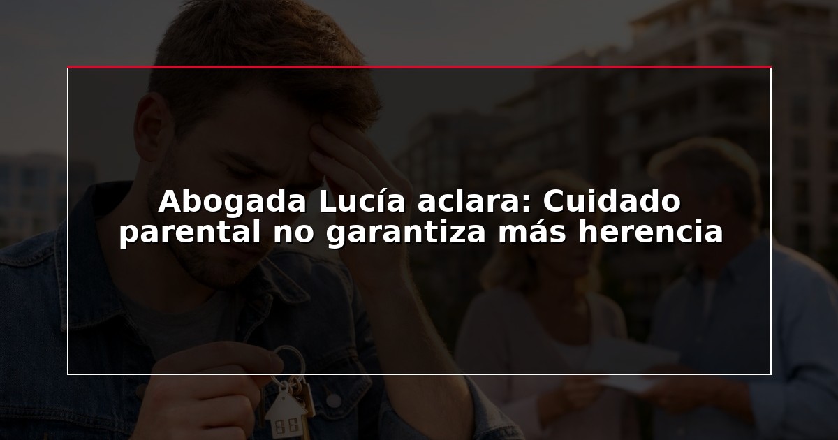 Abogada Lucía aclara: Cuidado parental no garantiza más herencia