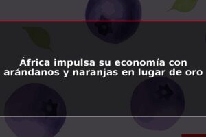 África impulsa su economía con arándanos y naranjas en lugar de oro