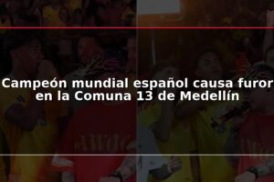 Campeón mundial español causa furor en la Comuna 13 de Medellín